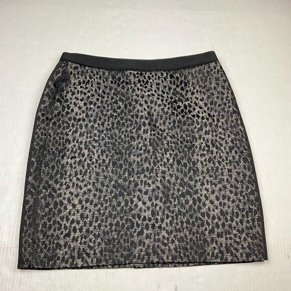 Ann Taylor Sleek Pencil Skirt Animal Print Work Party Above Knee Form Fit Size 6 - Picture 1 of 10